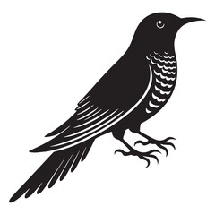 Whispering Cuckoo silhouette in the trees – Cuckoo illustration – Minimalist Cuckoo vector – Bird silhouette – Bird vector

