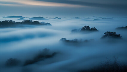 Obraz premium misty morning on the river