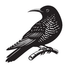 Forest Song Cuckoo silhouette – Cuckoo illustration – Minimalist Cuckoo vector – Bird silhouette – Bird vector

