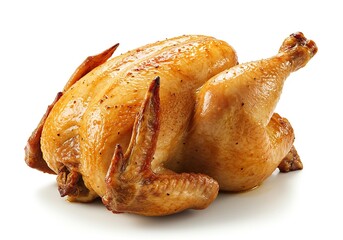 Roasted whole chicken, golden brown, isolated (1)