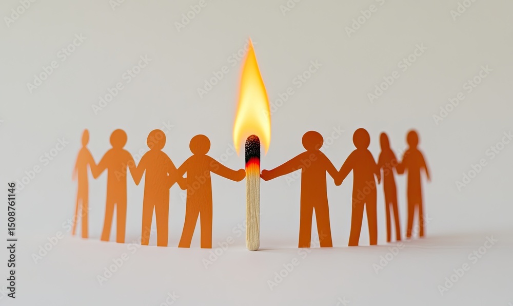 Fototapete a burning match with the word 