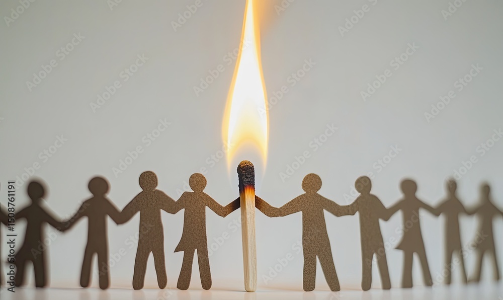 Fototapete a burning match with the word 