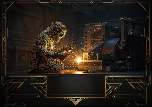 The legendary welder, a master of his craft, creates miracles of engineering thought  . Generative AI