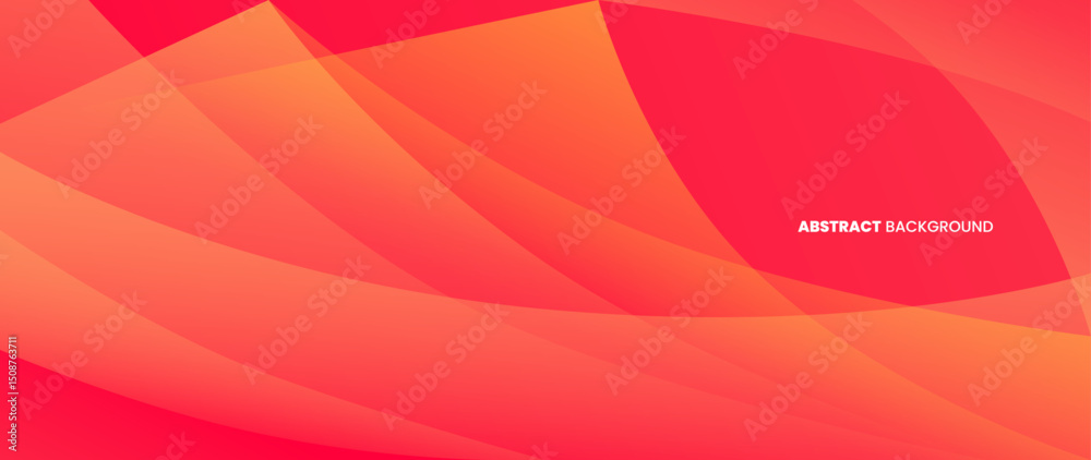 Poster Orange abstract background with round objects overlapping each other to form a beautiful pattern. Vector template for digital lux business banner, contemporary formal invitation, luxury voucher