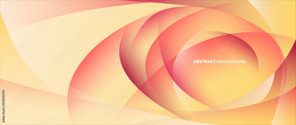 Poster Yellow and orange abstract background with subtle color gradations. Wave-like patterns that form a centered vortex are neatly arranged.	