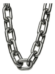 Obraz premium Heavy-duty metal chain with interlocking oval-shaped links on transparent background.