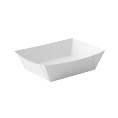 White Paper Food Tray on Transparent Background