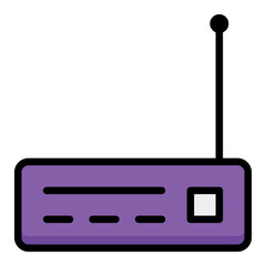 Wi-Fi Router Vector Icon: Wireless Internet, Network Device, Home Office Technology. Flat Design