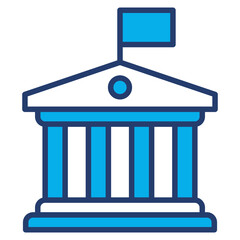Government outline blue color icon