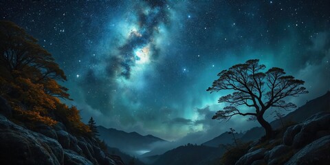 Obraz premium night sky and moon