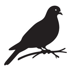 Calm Dove silhouette resting in stillness – Dove illustration – Minimalist Dove vector – Bird silhouette – Bird vector

