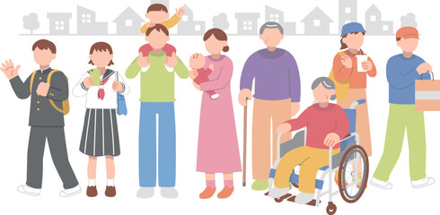 住宅街と住む人々