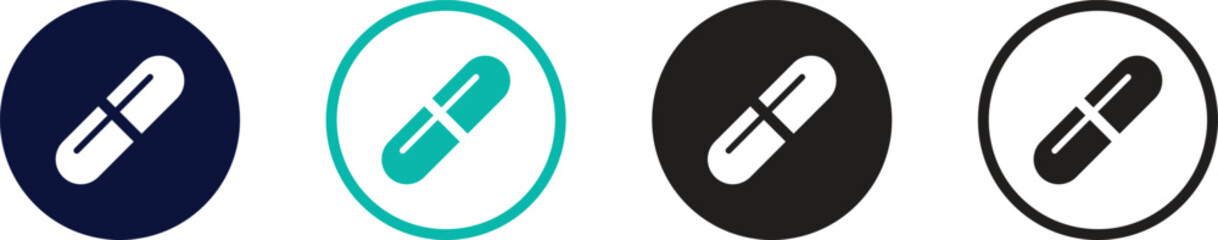 Medicine capsule icon. line and glyph version, outline and filled vector sign. Medical pills linear and full pictogram. Symbol, logo illustration.