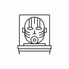 Museum sphinx ancient artifact icon vector sign