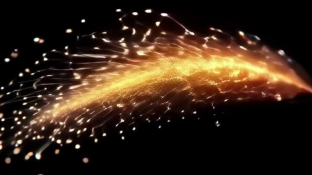 Brightly glowing fireworks explode like colorful stars in the night sky, celebrating the New Year