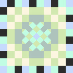 Enigmatic Pastel Checkerboard Swirl with Fluid Organic Flow