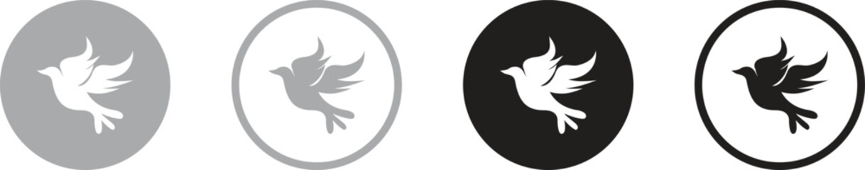 Peace symbol, dove icon vector template.