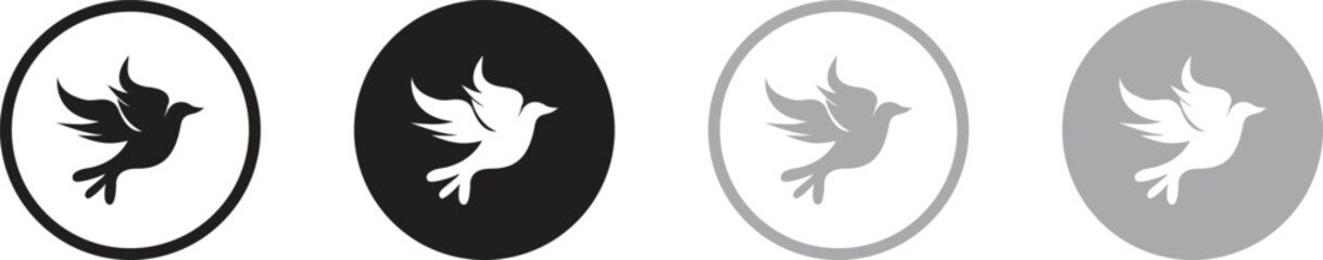 Peace symbol, dove icon vector template.