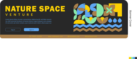  Nature Space Venture Geometric Banner Cover Design