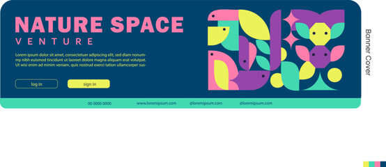  Nature Space Venture Geometric Banner Cover Design