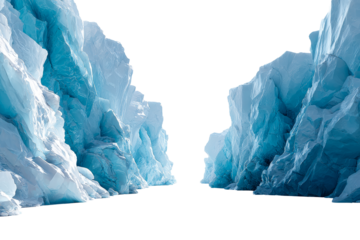 Ice formations create a stunning contrast in a glacial landscape