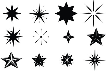 Obraz premium black and white star icons