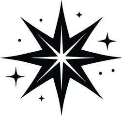 black and white compass