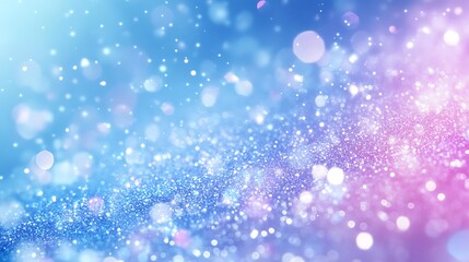 Glittering white and light purple diamonds scattered on a light blue background with bright sparkling effect, creating a luxurious, elegant, and dreamy atmosphere perfect for jewelry, fashion