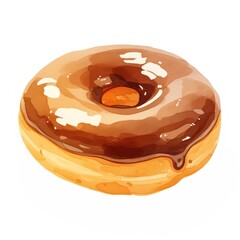 Chocolate Donut donut illustration watercolor.