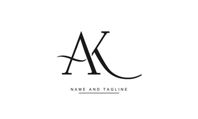 KA, AK Abstract Letters Logo Monogram