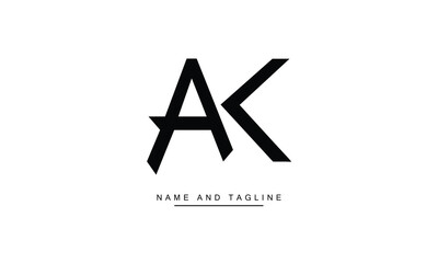 KA, AK Abstract Letters Logo Monogram