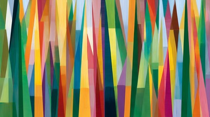 Abstract Colorful Vertical Lines Geometric Art