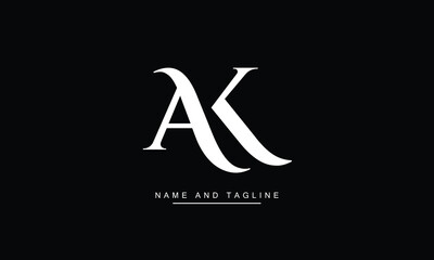 KA, AK Abstract Letters Logo Monogram