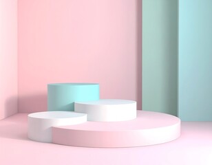 Pastel podiums for display