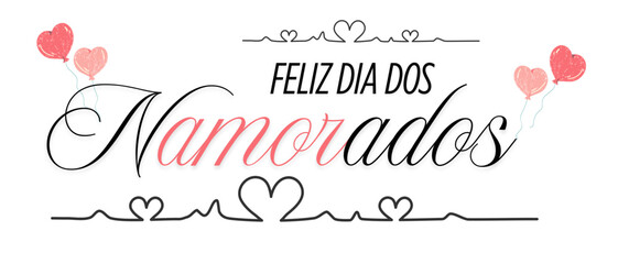 Feliz Dia Dos Namorados brasilian greeting card