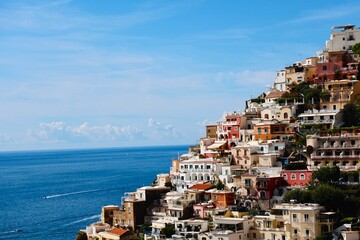 Naples coast with colorful houses