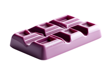 Colorful purple soap bar with simple design on transparent background