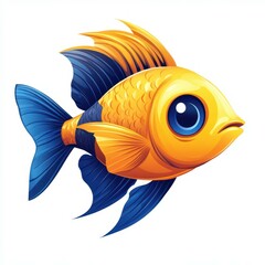 Naklejka premium Brightly colored fish swimming gracefully in a vibrant underwater scene with detailed fins and scales during a sunny day