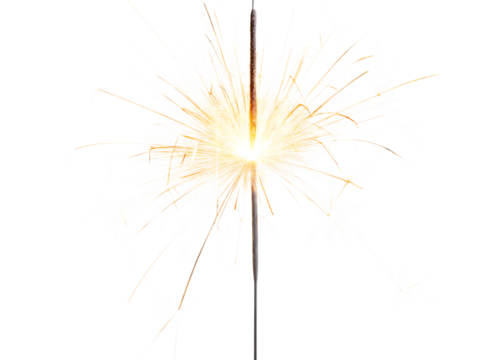 A Captivating Sparkler Flame, Mesmerizing Light and Motion isolated on white background PNG