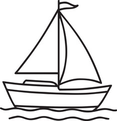 Minimalist Sailboat Line Art