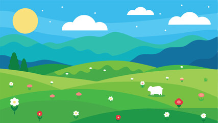 Obraz premium Rainy Urban Park with Green Trees and Wet Pathways