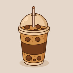 illustration of very fresh iced coffee