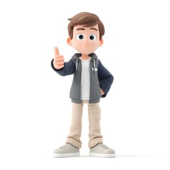 3D cartoon of a cool young man