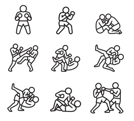 MMA icon fighting style vector file