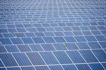 landscape with photovoltaic panels in a green energy park
