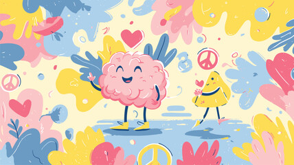 Cute Mental Health Background Scene 1