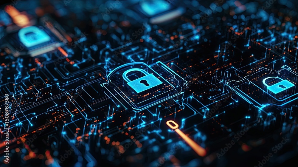 Leinwandbilder a security policy document on a tablet with critical protocols outlined, ensuring compliance with cy