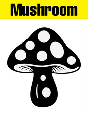 Spotted Mushroom Silhouette for Kids’ vector illustration