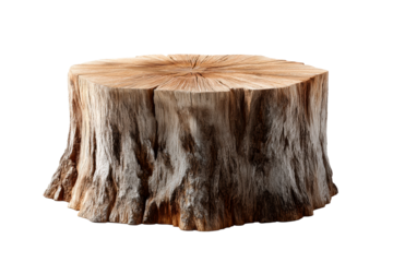 Rustic wooden stump with a polished surface and natural grain