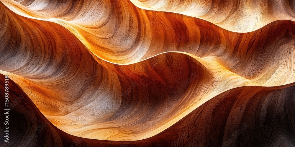 Poster this abstract scene presents wood textures that create a layered and dynamic background, incorporati